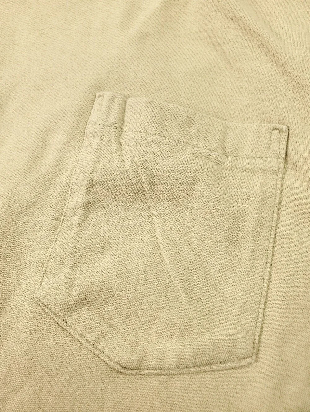 Vintage 90s Y2K Gap Pocket T Shirt Medium Tan Beige Military Style Single Stitch